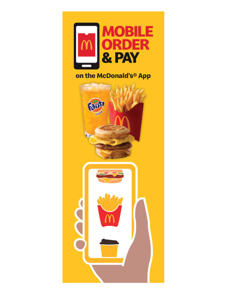McDonald's 3'x8' Lamppost Banner "Mobile Meal Fanta"