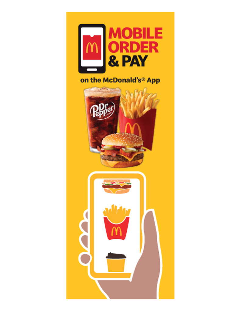 McDonald's 3'x8' Lamppost Banner "Mobile Meal Dr Pepper"