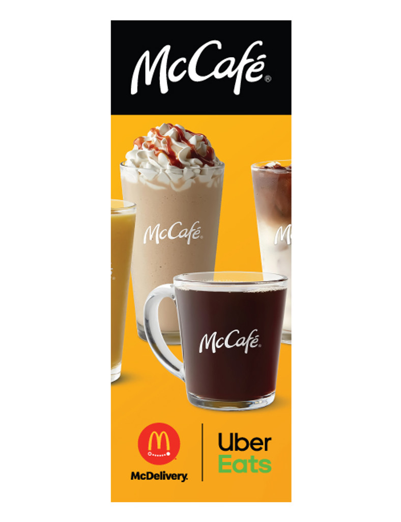 McDonald's 3'x8' Lamppost Banner "McCafe McDelivery" 1