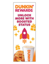 Dunkin' 3'x8' Lamppost Banner "Dunkin' Rewards Unlock More..."