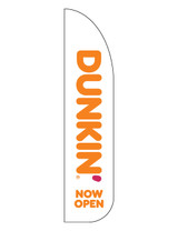 Dunkin' 3'x13' Feather Dancer Flag Logo "Now Open " White