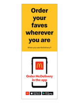 McDonald's 3'x8' Lamppost Banner "Order your Faves" McDonald's 3'x8' Lamppost Banner "Order your Faves"