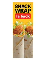 McDonald's 3'x8' Lamppost Banner "Snack Wrap is Back 2"