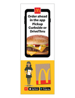 McDonald's 3'x8' Lamppost Banner "Pickup Curbside or DriveThru"