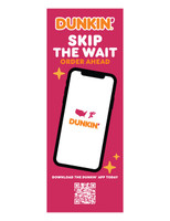 Dunkin' 3'x8' Lamppost Banner "Skip the Wait"