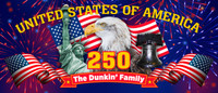 America 250 "The Dunkin' Family" 3' x 7' Custom Full Color Banner 