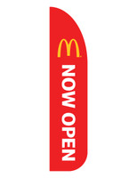 McDonald's 3'x13' Feather Dancer Flag "Now Open" Red