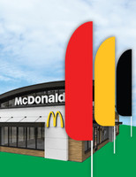 McDonald's 3'x13' Feather Dancer Flag "Now Open" Red
