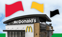 McDonald's Flag "24 Hr Drive-Thru" Red