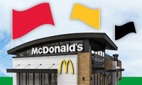 McDonald's Flag "Drive-Thru Open 24 Hours" Black