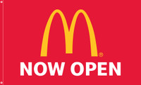 McDonald's Flag "Now Open" Red