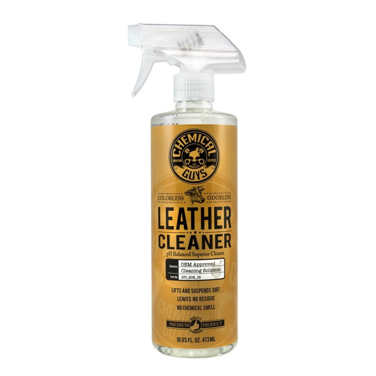 Chemical Guys Leather Cleaner Colorless & Odorless Super Cleaner - 16oz -  SPI_208_16 - Satera Tuning