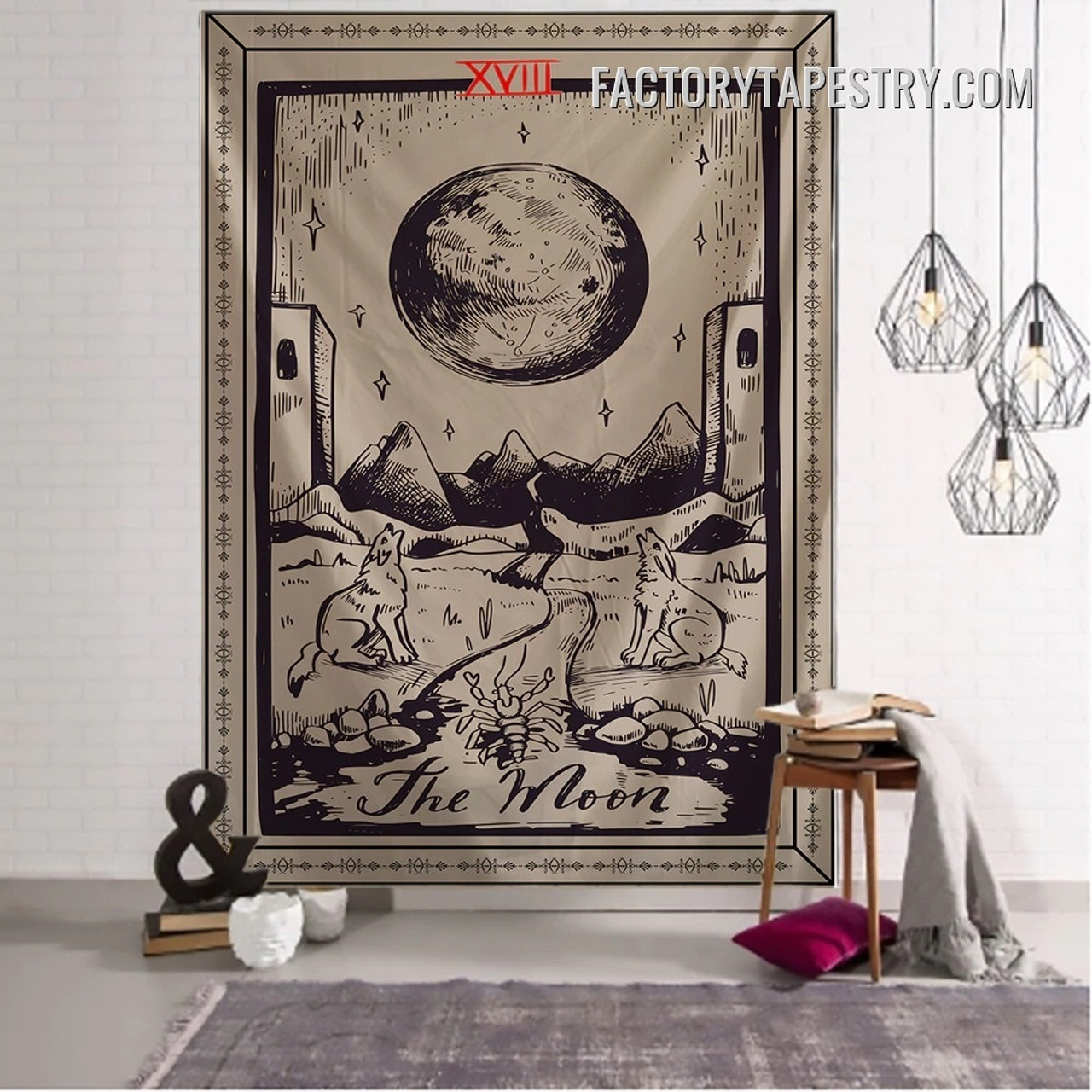 The Moon Bohemian Tarot Wall Tapestry