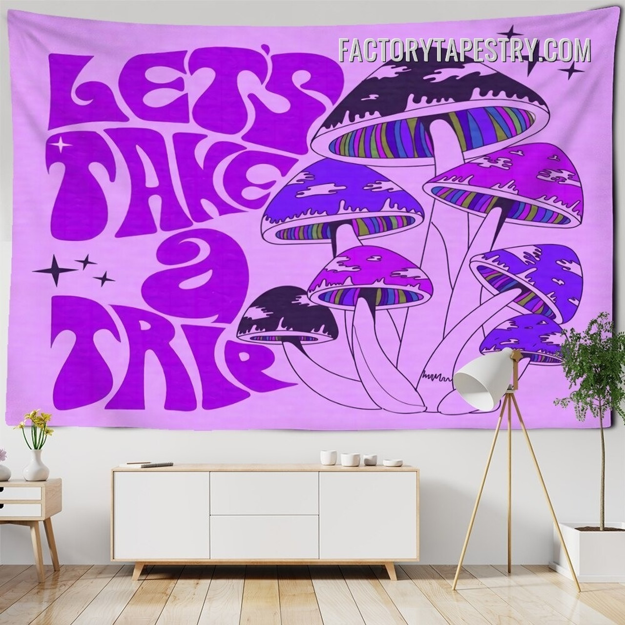 Quotes Mushroom Tapestry II Hippie Wall Hanging Tapestries for Living Room