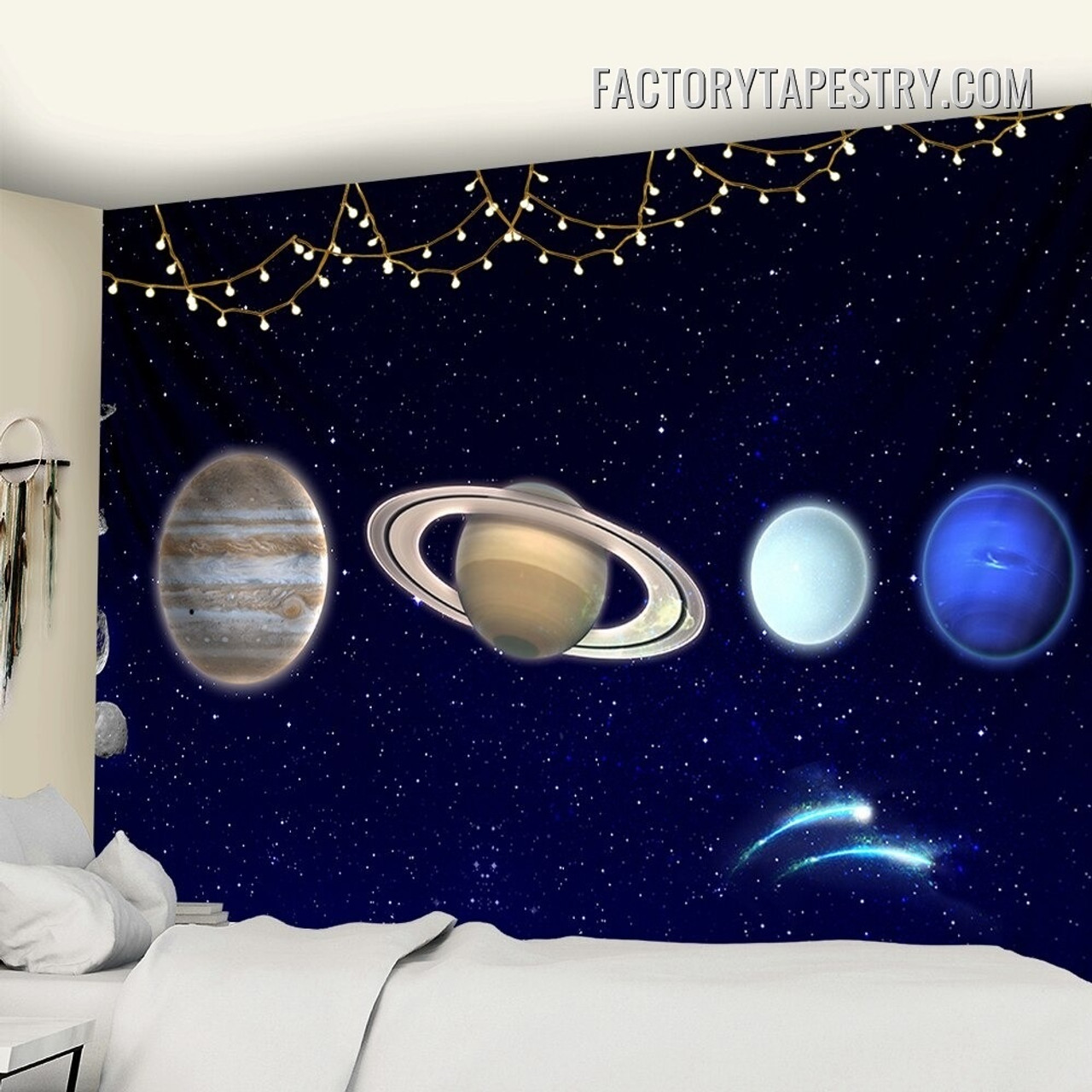 Space Planets Galaxy Modern Wall Hanging Tapestry for Bedroom Home Decoration