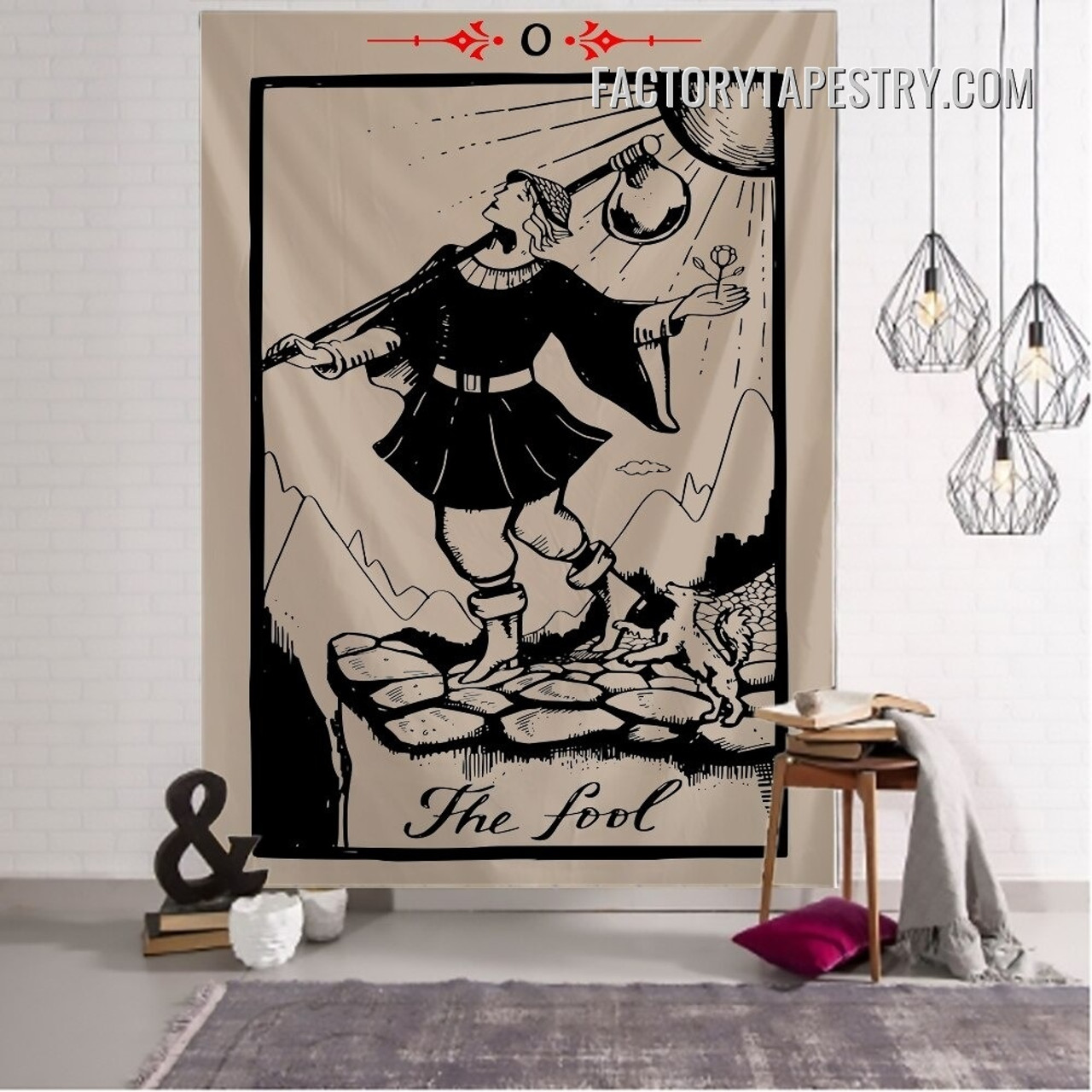 The Fool II Bohemian Tarot Card Wall Hanging Tapestry for Medieval Europe Divination Tapestries