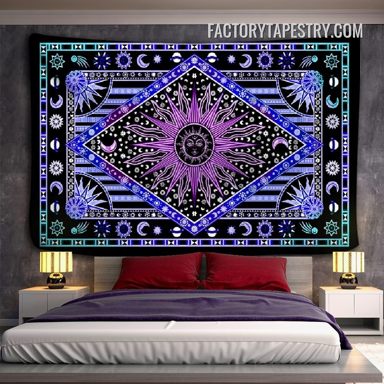 Celestial Sun Astrology Tarot Psychedelic Wall Hanging Tapestry for Bedroom Dorm Home Decoration