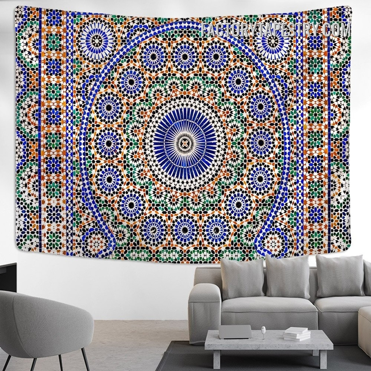 Moroccan Design Indian Mandala Bohemian Hippie Wall Art Tapestry for Living Room Decoration