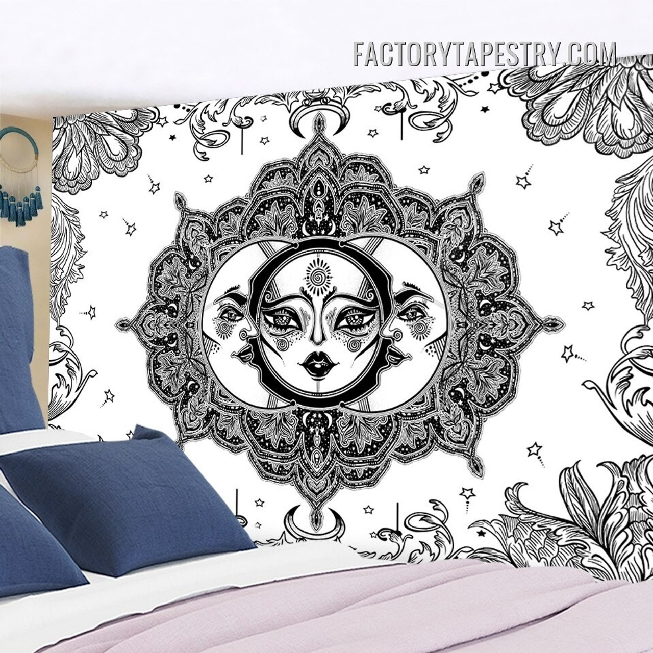 Mandala Sun Moon Bohemian Wall Decor Tapestry for Bedroom Dorm Home Decoration