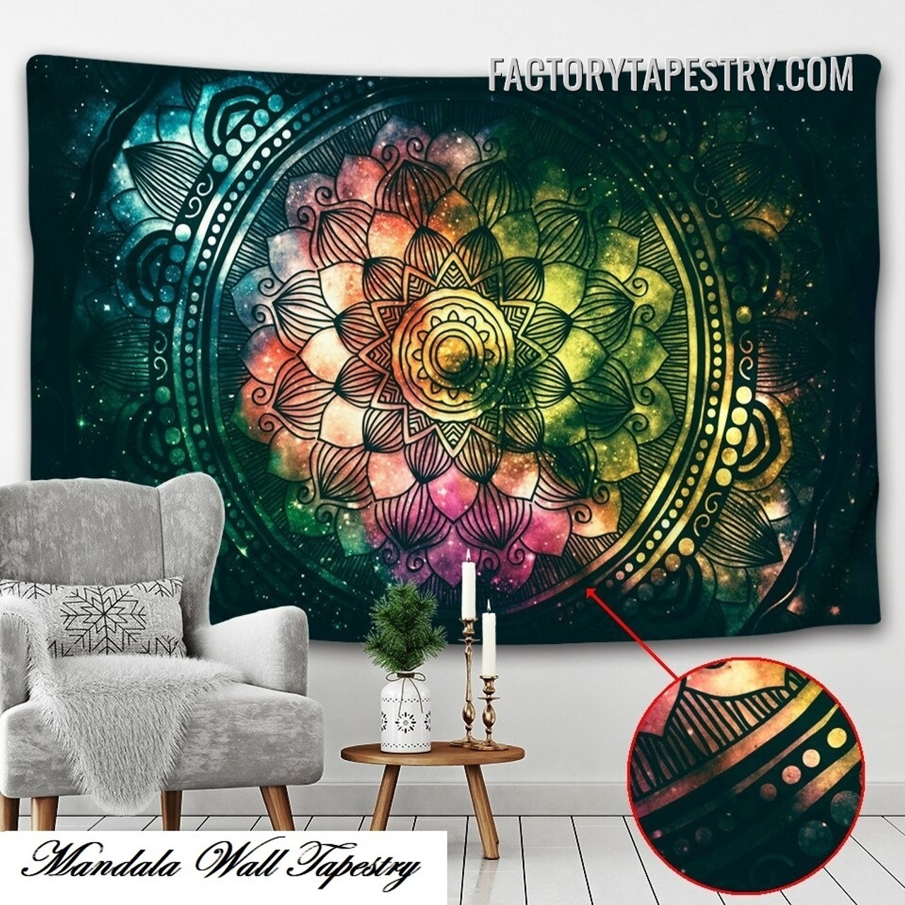 Mandala Design Psychedelic Wall Hanging Tapestry