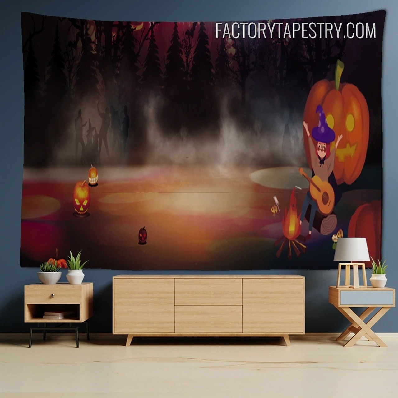 Halloween Night Fantasy Dream Modern Wall Hanging Tapestry for Home Decoration
