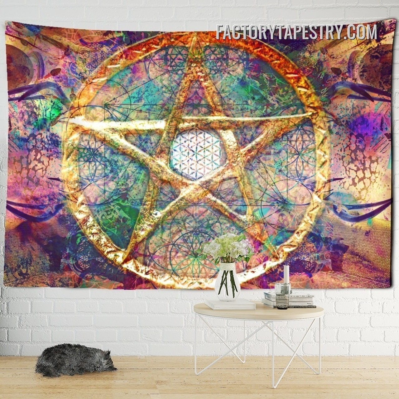 Sacred Geometry VIII Spiritual Psychedelic Mandala Tapestry Art