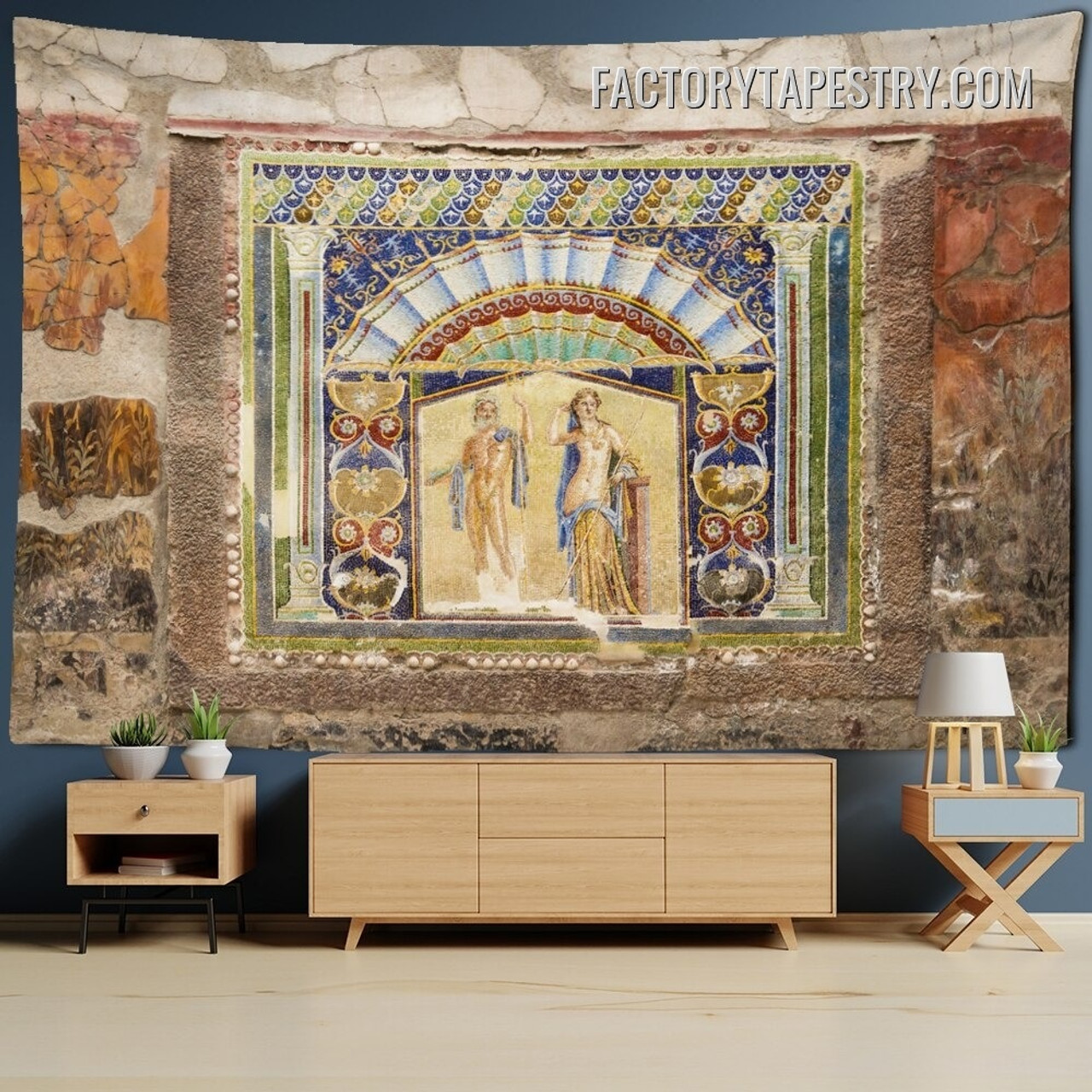 House of the Neptune Mosaic Spiritual Wall Art Tapestry