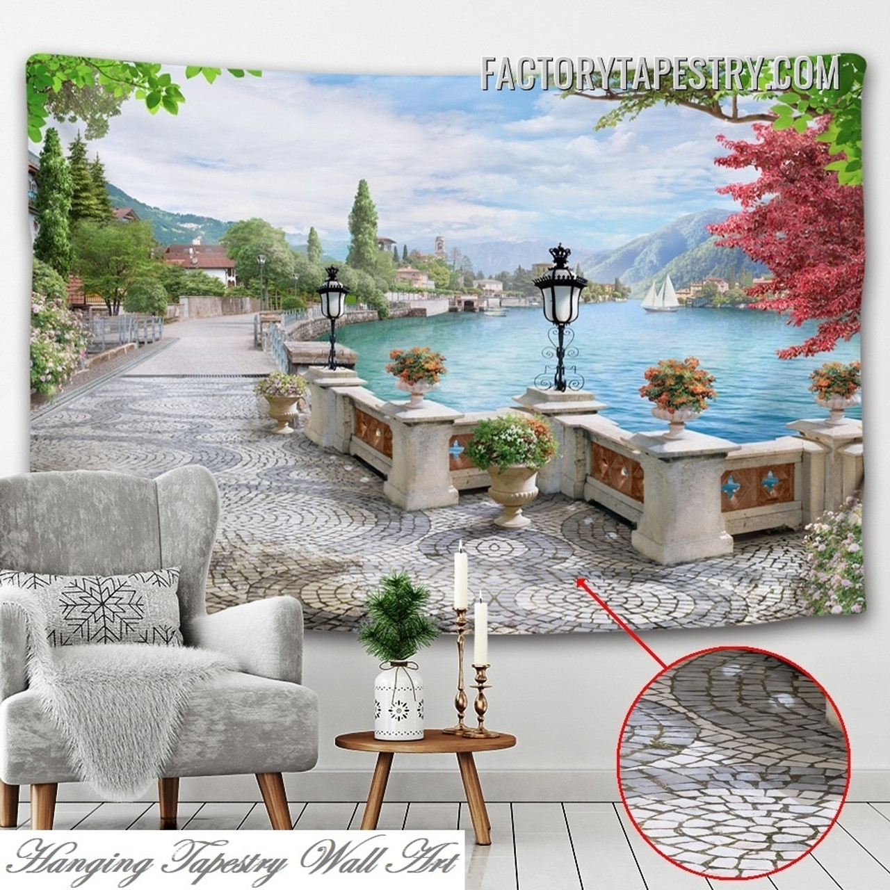Beautiful View of Promenade Nature Landscape Modern Wall Art Tapestry