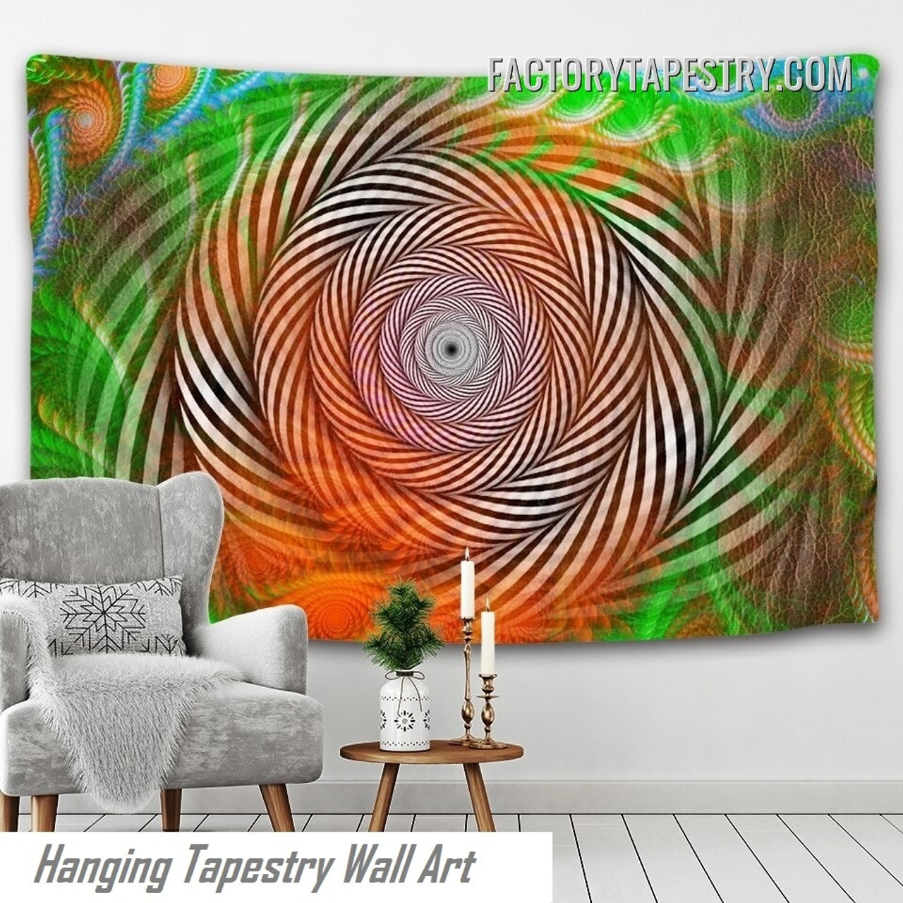 Spiral Optical Illusion Abstract Psychedelic Wall Hanging Tapestry