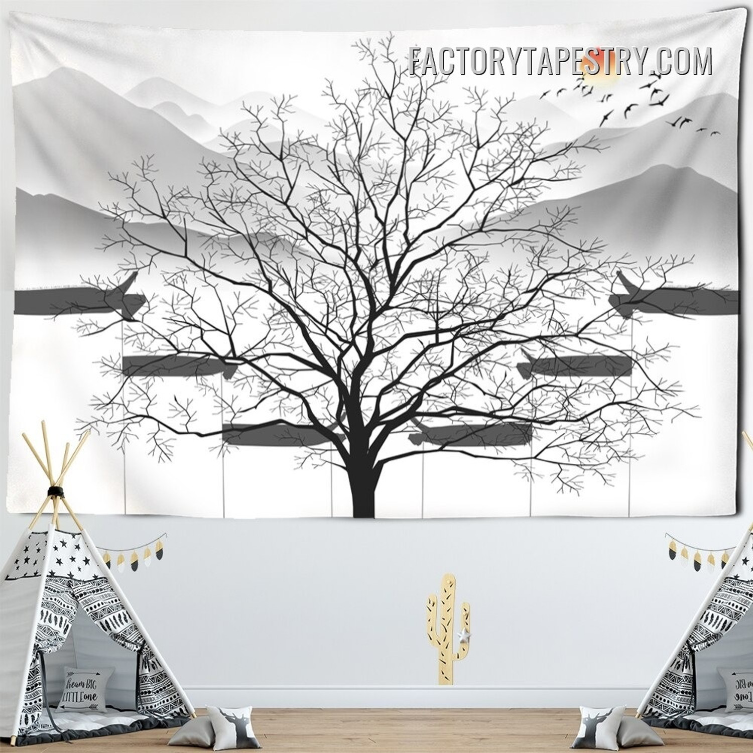 Tree Branches Nature Landscape Modern Wall Hanging Tapestry