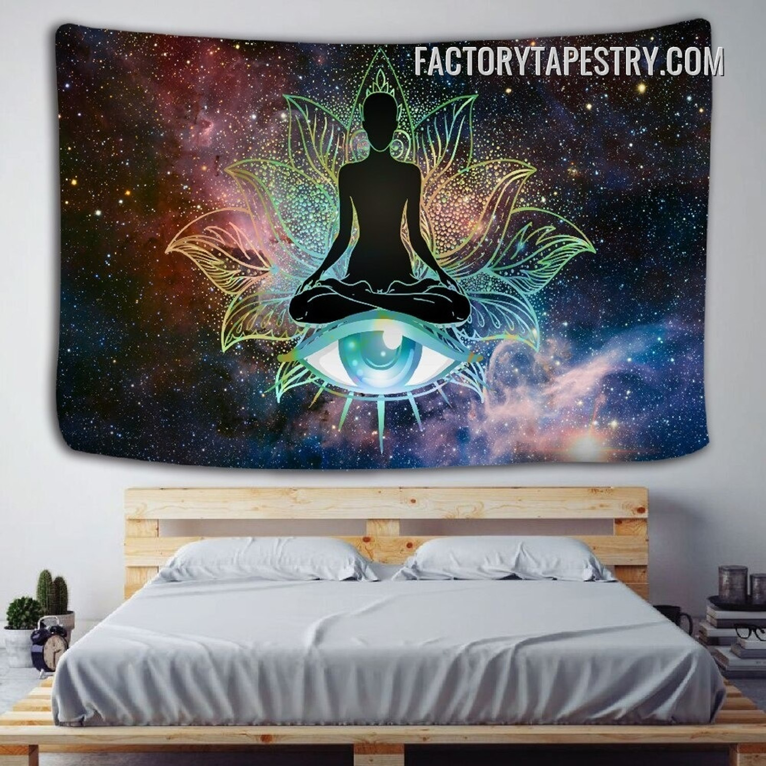 Cosmic Meditation Spiritual Psychedelic Wall Art Tapestry