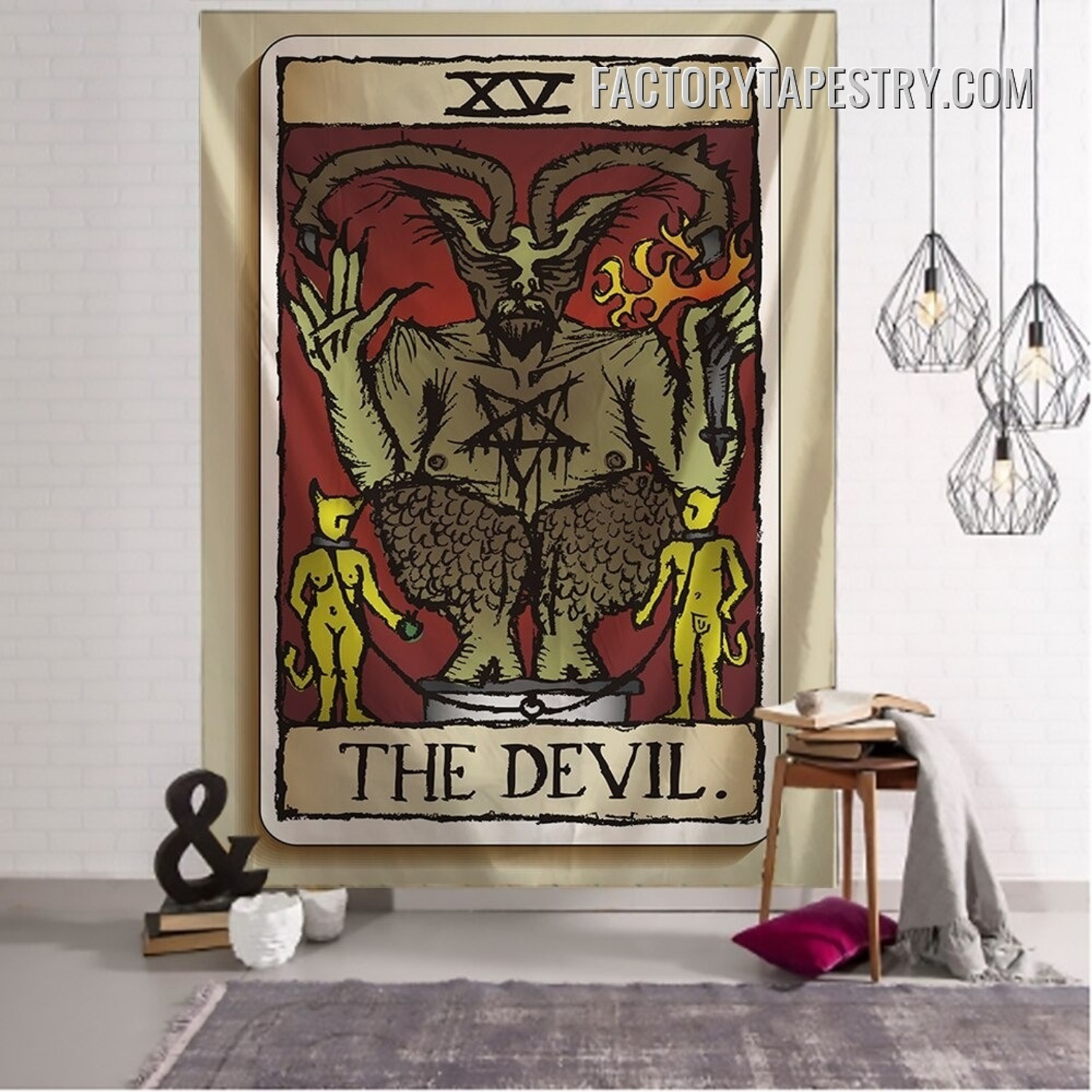 The Devil III Tarot Witchcraft Bohemian Wall Art Tapestry