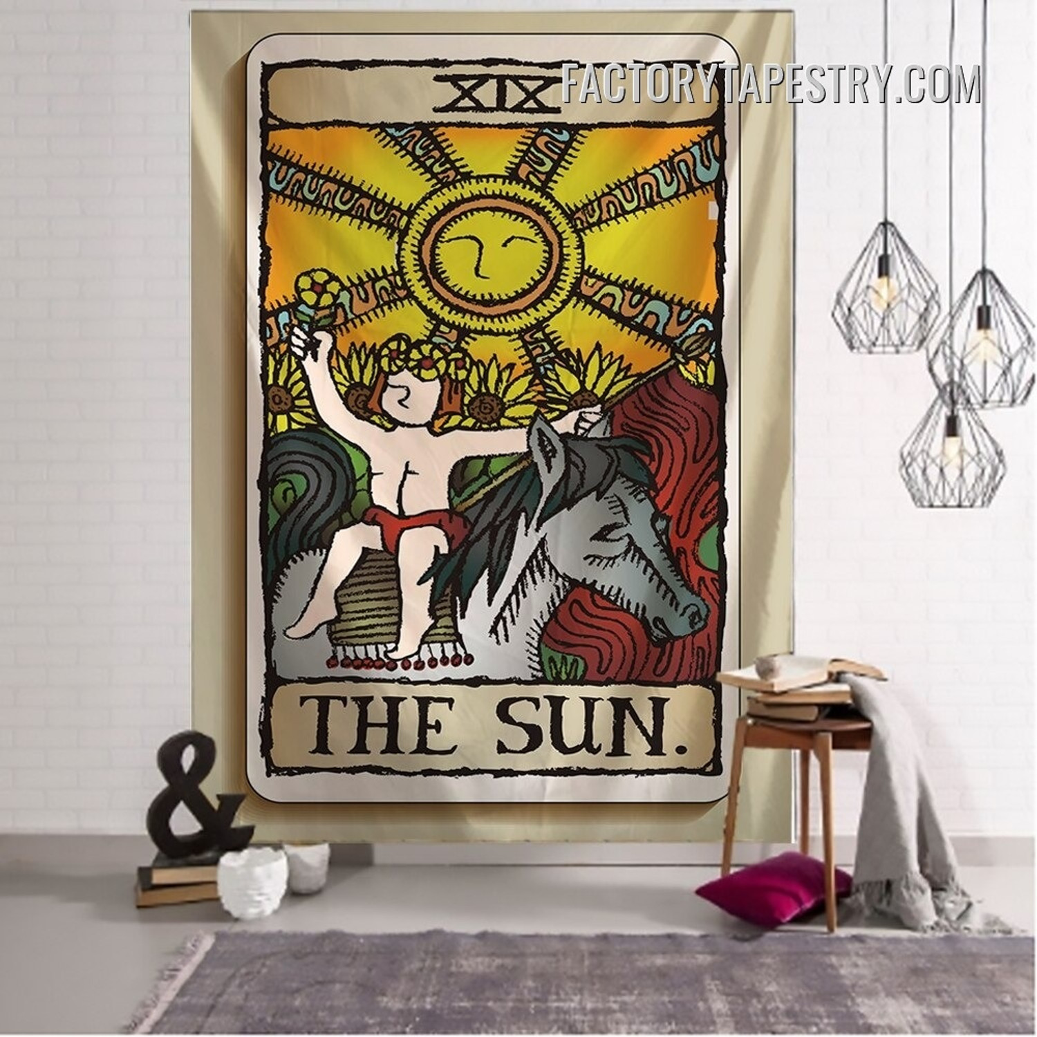 The Sun V Tarot Witchcraft Bohemian Wall Decor Tapestry