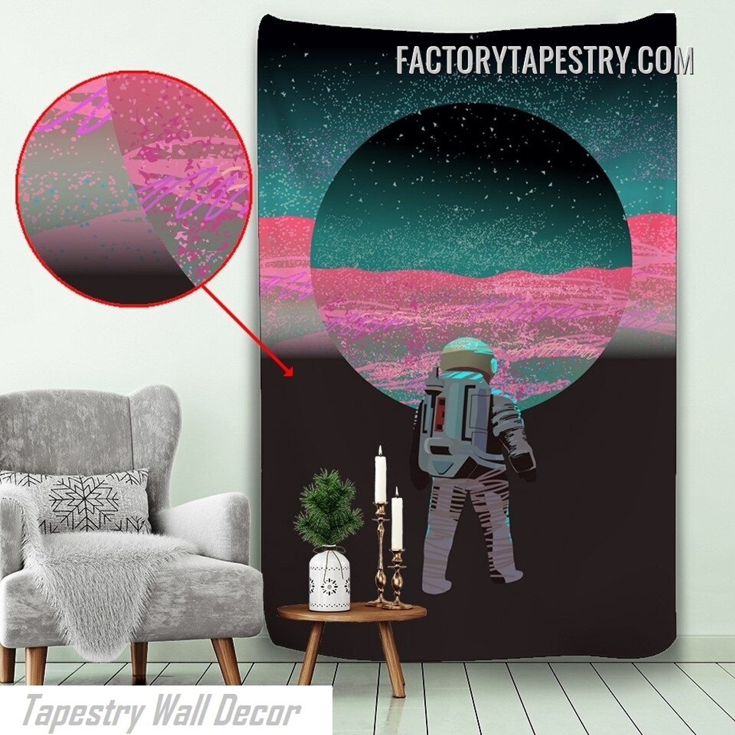 Space Traveler Cosmic Psychedelic Wall Art Tapestry