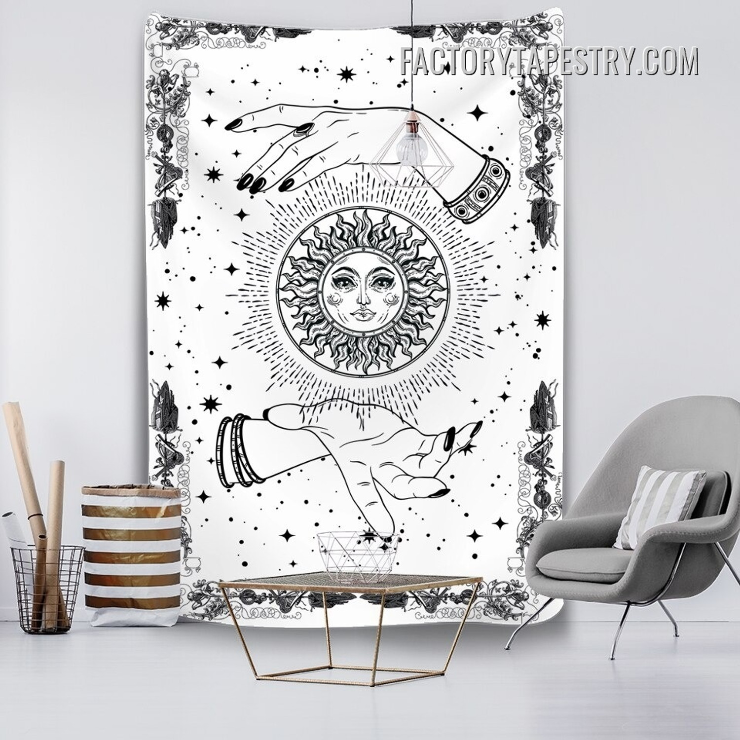 Burning Mandala Sun V Tarot Bohemian Wall Hanging Tapestry