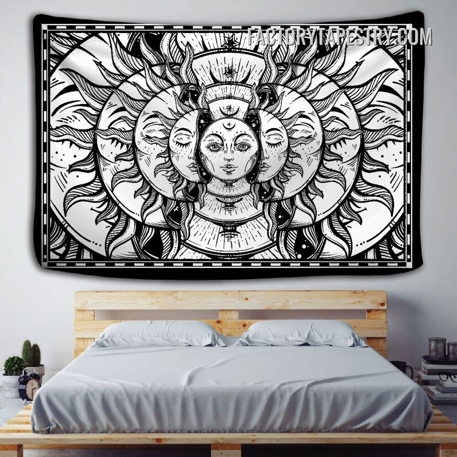 Sun & Moon III Mandala Bohemian Wall Hanging Tapestry