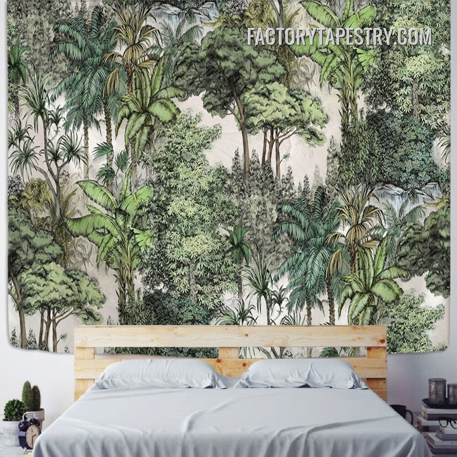 Tropical Forest X Botanical Landscape Retro Wall Decor Tapestry