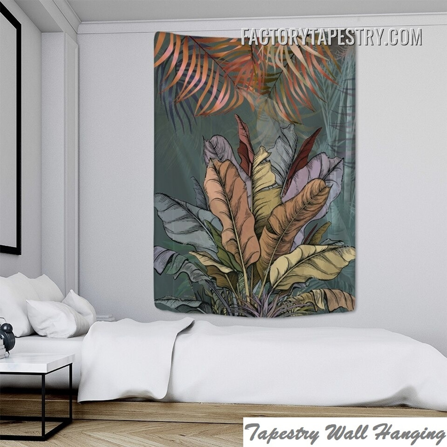 Tropical Dry Leaves Botanical Retro Wall Decor Tapestry