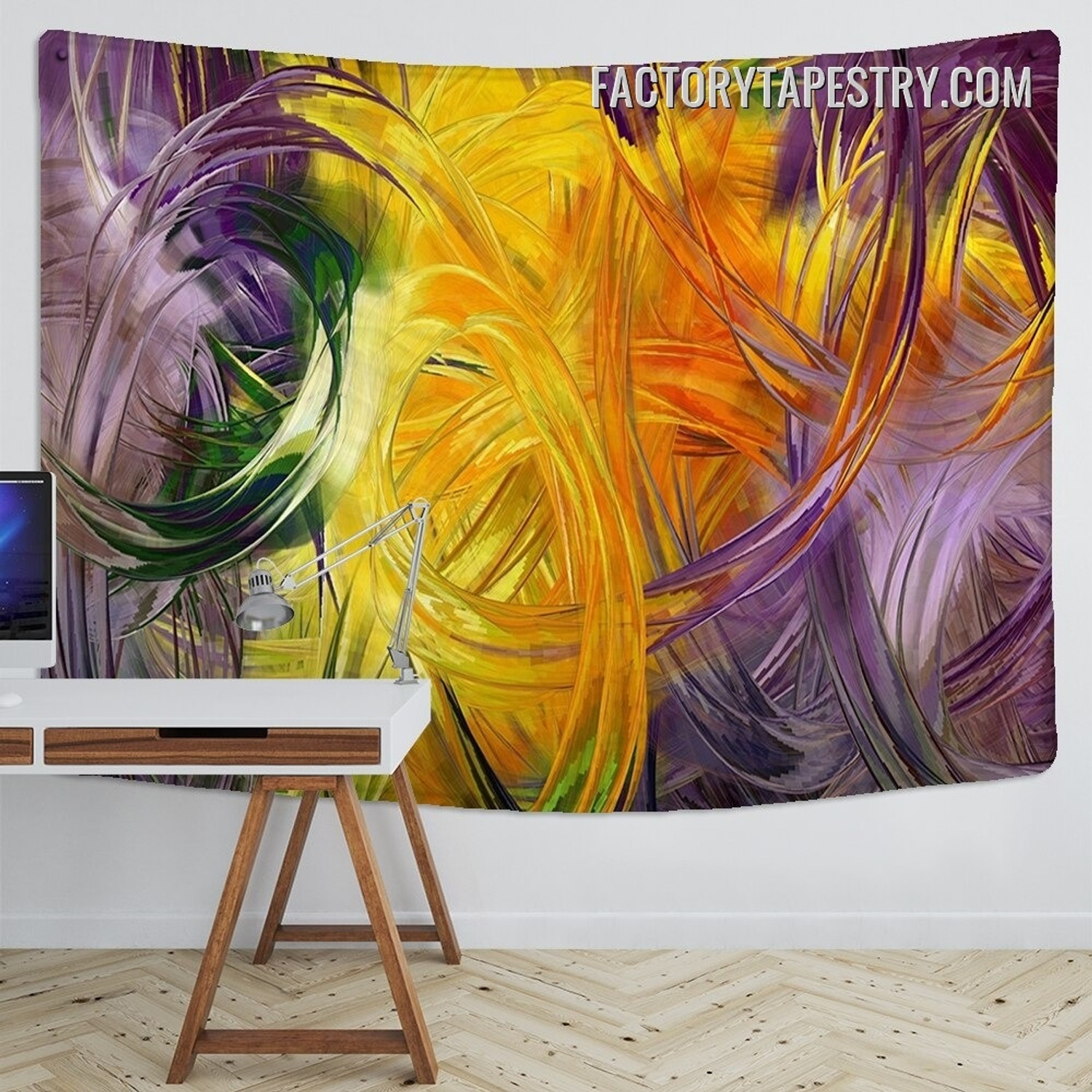Brush Strokes Abstract Modern Wall Art Tapestry
