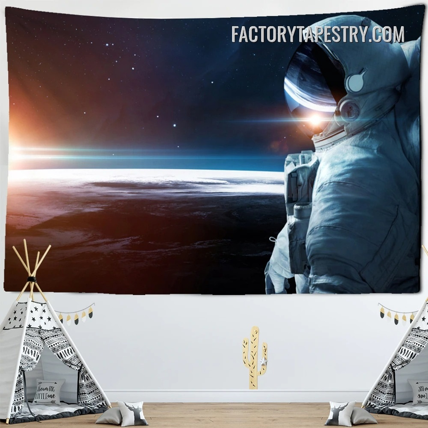 Spaceman Space Landscape Modern Wall Hanging Tapestry