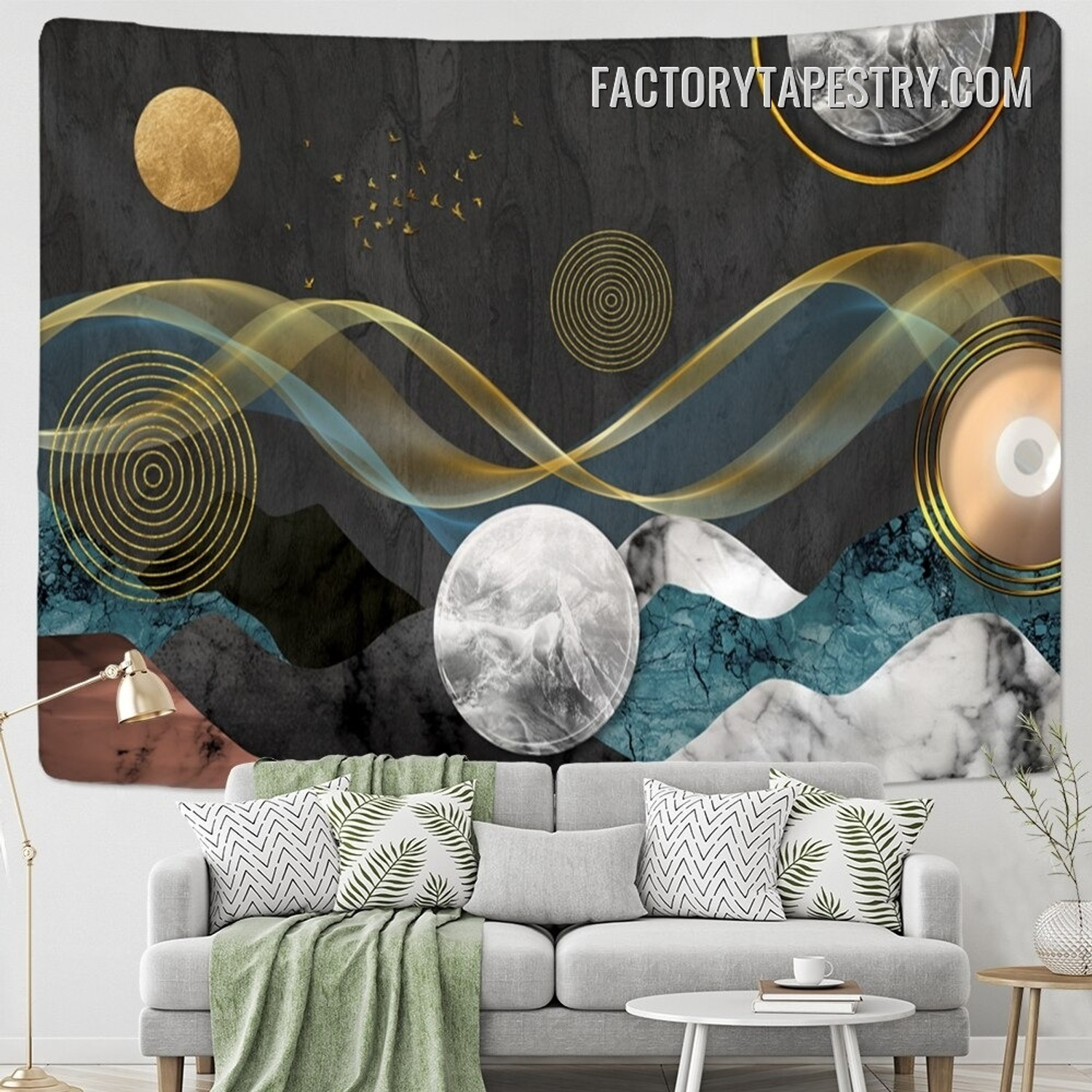 Abstract Mountain Landscape Nordic Wall Hanging Tapestry