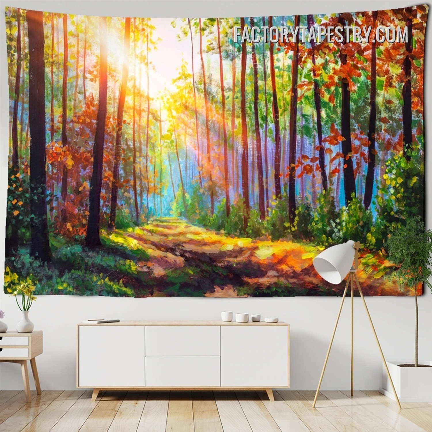 Autumn Scenery Nature Landscape Modern Wall Art Tapestry