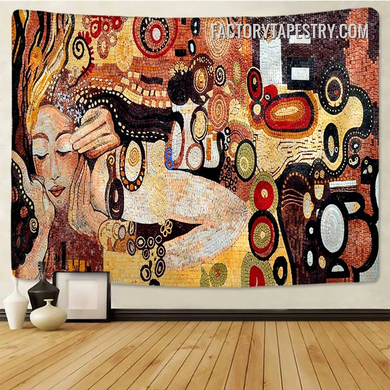 Woman Mosaic Tapestry Abstract Retro Wall Hanging Mural Art for Home Decor Tapestries