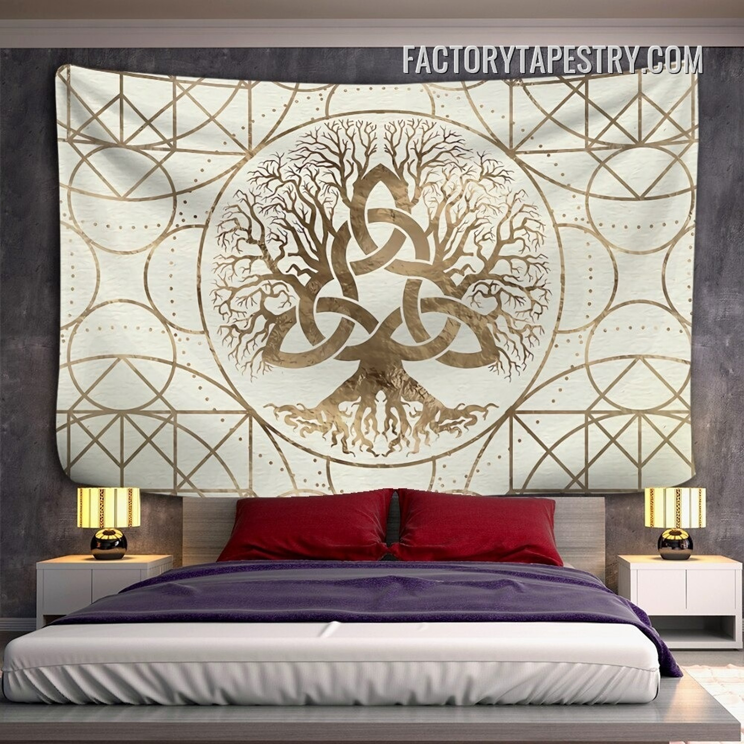 Celtic Knot Tree of Life Tarot Bohemian Wall Hanging Tapestries for Home Decor Tapestry