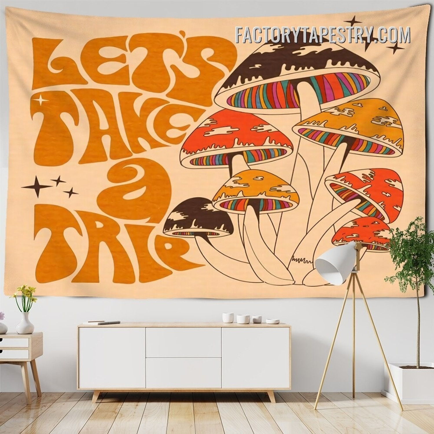 Quotes Mushroom Tapestry III Hippie Wall Art Tapestries for Home Decoration