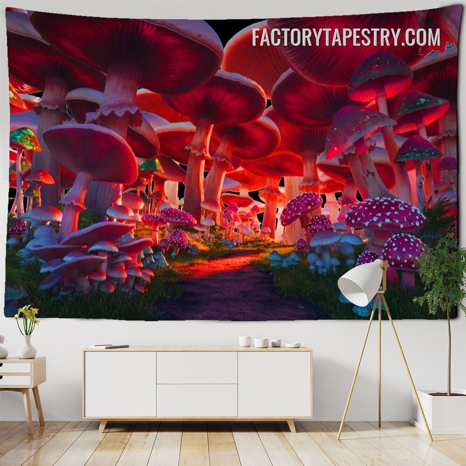 Psychedelic Mountain Mushroom Scenery Tapestry Wall Hanging Tapestry Home Decor 