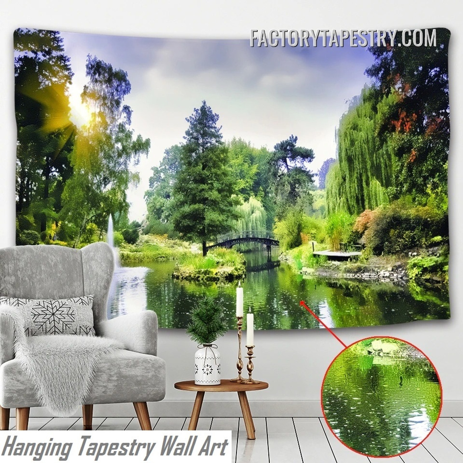 Botanical Garden Nature Landscape Modern Wall Hanging Tapestry for Home Décor