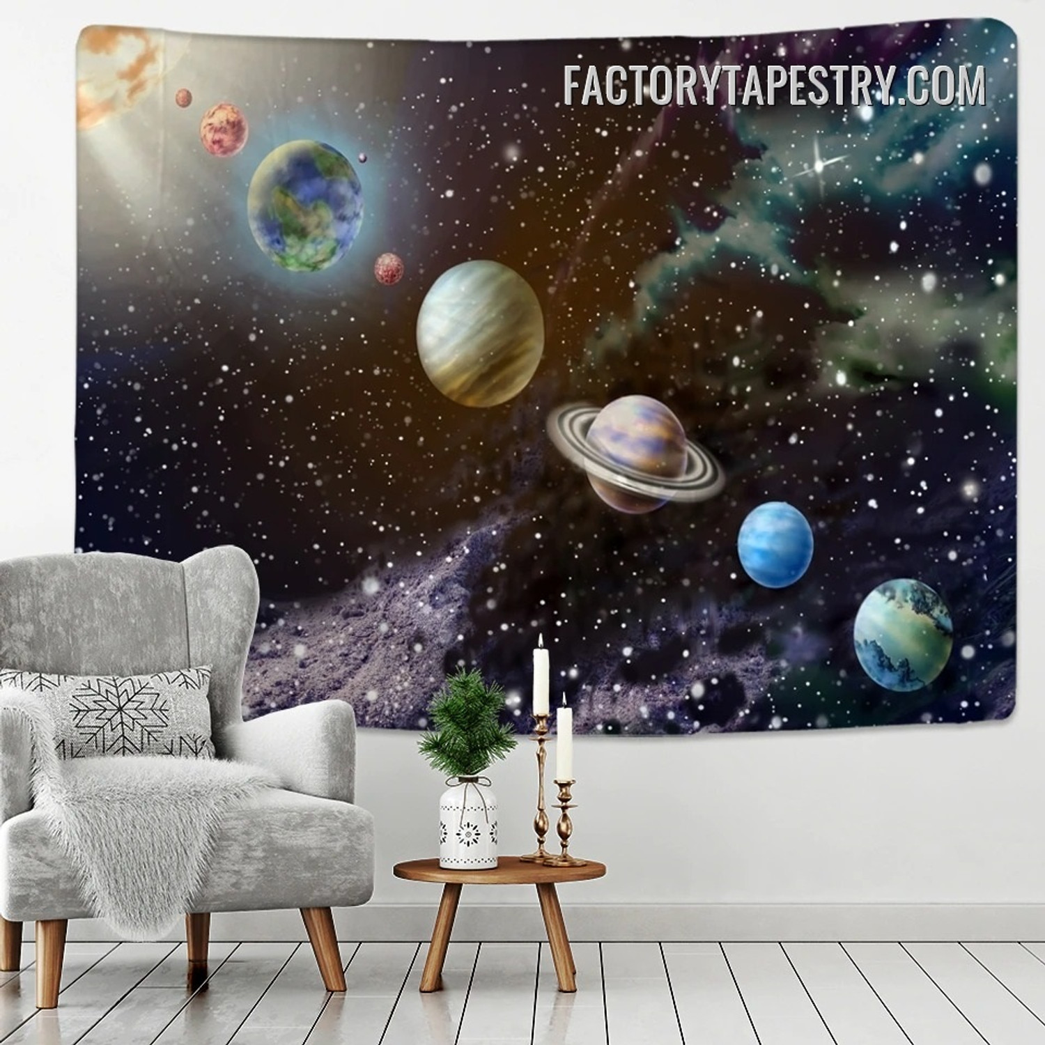 Universe Solar System Space Modern Wall Art Tapestry for Room Decoration