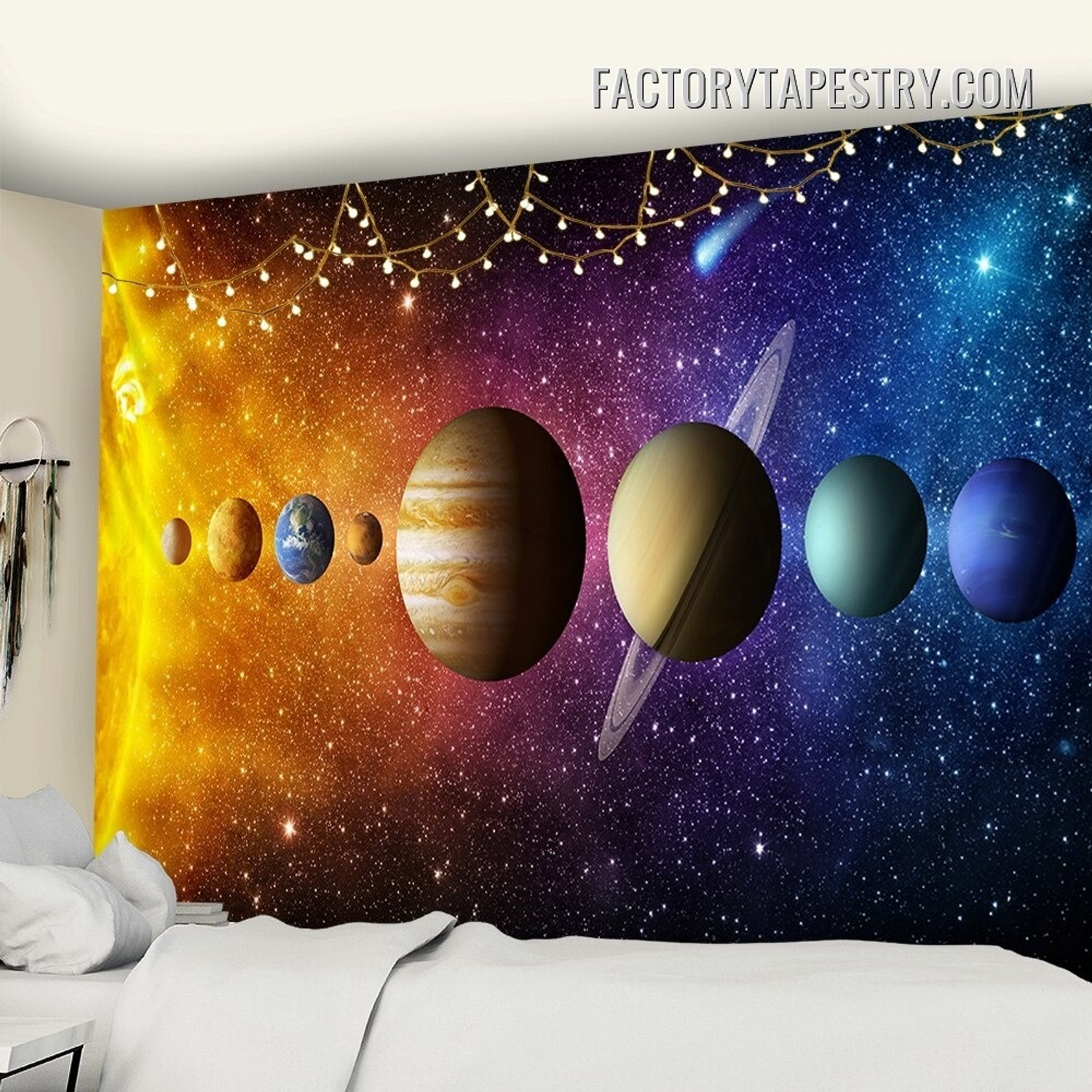 Solar System Tapestry Space Psychedelic Wall Hanging Tapestries for Living Room Bedroom Dorm Décor