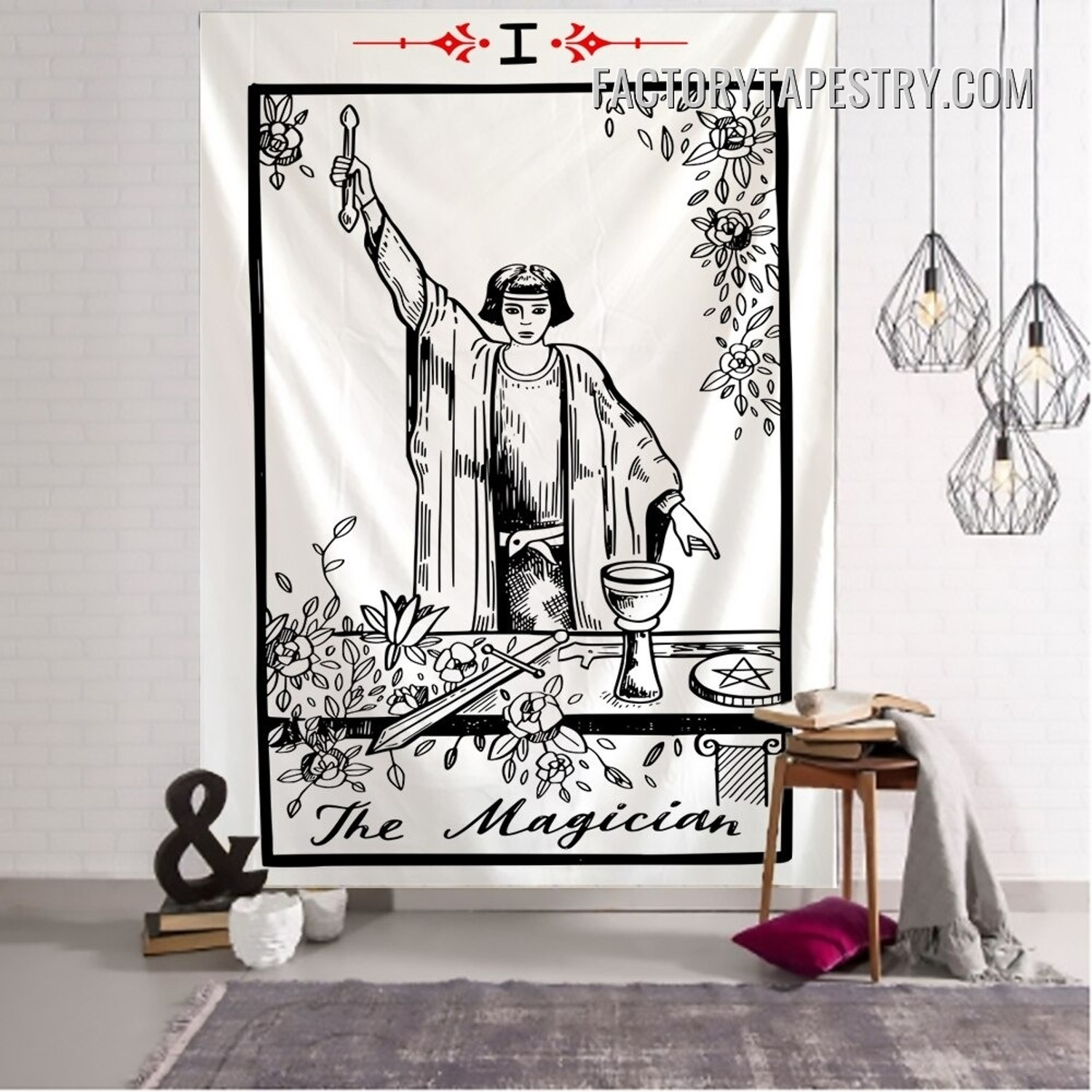 The Magician III Bohemian Tarot Card Tapestry Medieval Europe Divination Wall Hanging Tapestries